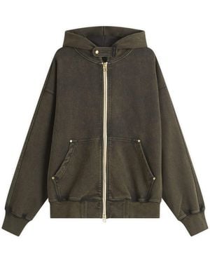 FRIZMWORKS Vintage Dye Hooded Zip Parka - Green