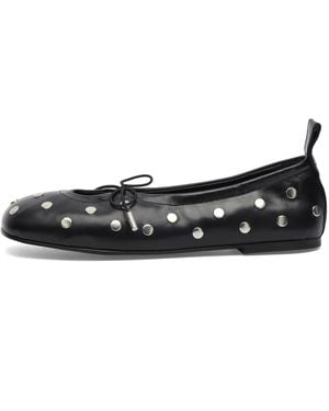 Alohas Rosalind All Studs Leather Ballet Flats - Black