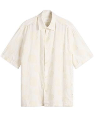 NN07 Freddy Jacquard Shell Shorts Sleeve Shirt - Natural