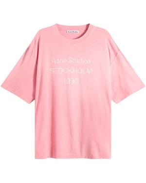 Acne Studios Exford 1996 Short Sleeve T-Shirt - Pink