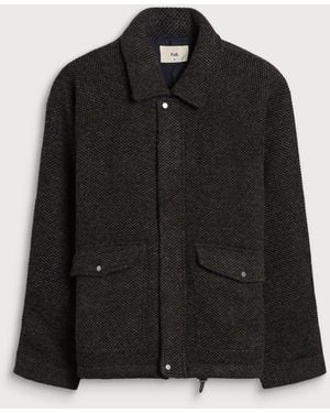 Folk Cropped Winter Coat - Black