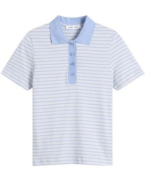 Samsøe & Samsøe Saella Shorts Sleeve Polo Top - Blue