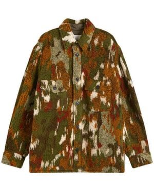 Isabel Marant Kervon Wool Camo Overshirt - Green