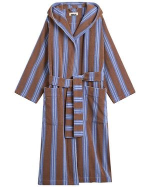 Tekla Terry Hooded Bathrobe - Blue