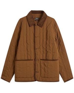 A.P.C. Leone Technical Canvas Quilted Jacket - Brown