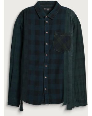 Needles 7 Cuts Overdyed Flannel Shirt - Blue