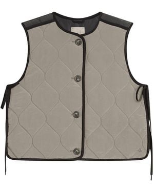 Stel Contrast Quilted Vest - Natural