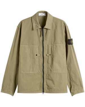 Stone Island Ripstop Zip Shirt Jacket - Green