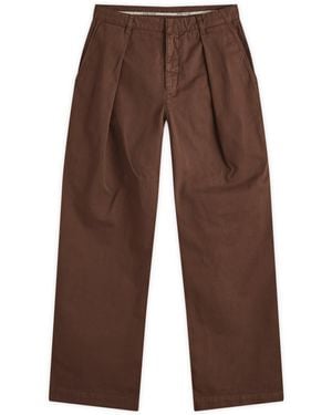 WOOD WOOD Fraser Pleated Chinos - Brown