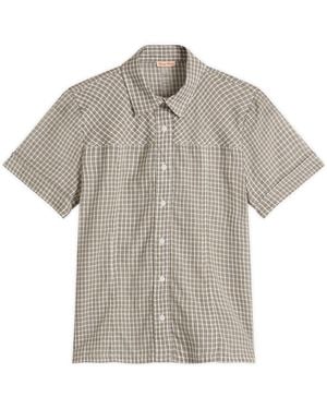 Fruity Booty Check Blouse - Grey