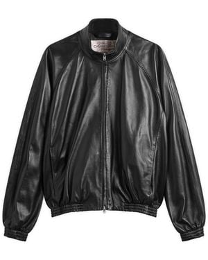 Acne Studios Leather Bomber Jacket - Black