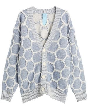 EBIT Chunky Octagon Cardigan - Blue