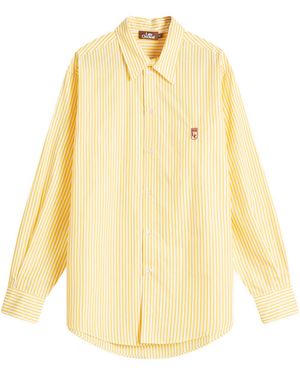 Late Checkout Striped Western Shirt - Yellow