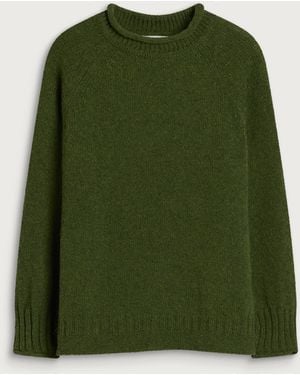 Pittari Seti Heritage Lambswool Roll Collar Jumper - Green