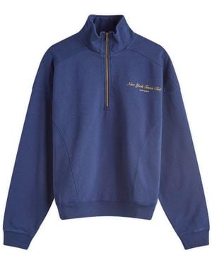 Sporty & Rich Ny Tennis Club Quarter Zip Sweatshirt - Blue