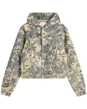 Acne Studios Distressed Monogram Hooded Jacket - Multicolour