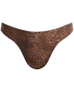 Fruity Booty Leopard Thong - Brown
