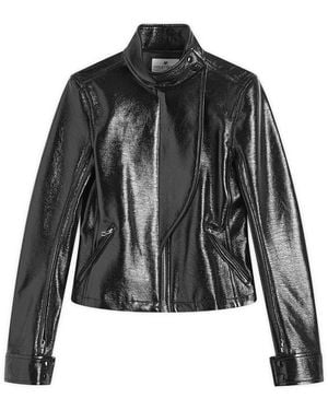 Courreges Motorcycle Vinyl Jacket - Black