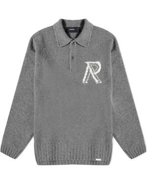 Represent Initial Boucle Polo Shirt - Grey