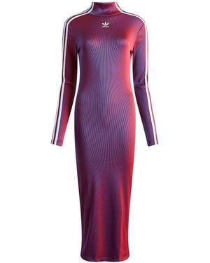 adidas Rasant Ribbed Longsleeve Dress - Purple