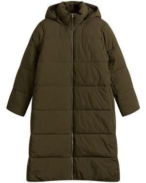 Closed Longline Puffer Coat - Green