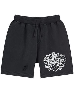 Cole Buxton Distressed Collegiate Shorts - Black