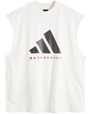 adidas Basketball Sleeveless T-Shirt - White