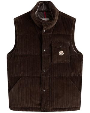 Moncler Agen Vest Maxi Corduroy Gilet - Brown