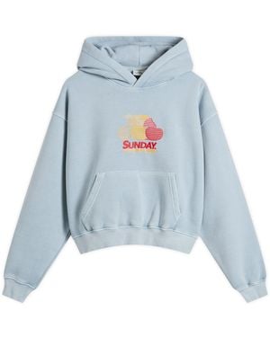 SUNDAYFRUITMARKET Pigment Cherry Hoodie - Blue