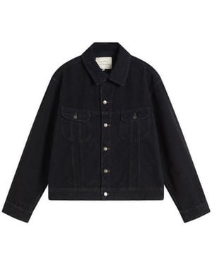 Studio Nicholson Derby Double Dye Corduroy Trucker Jacket - Black