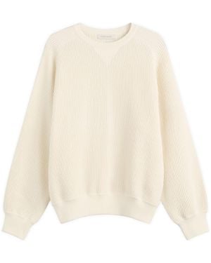 NOTHING WRITTEN Waffle Knit Pullover - White