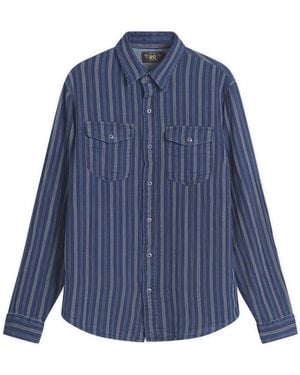 RRL Stripe Shirt - Blue