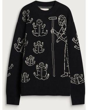 Heresy Frogs! Knit Jumper - Black
