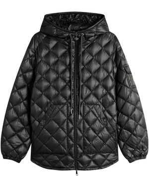 Moncler Shiny Quilted Hood Overshirt - Black