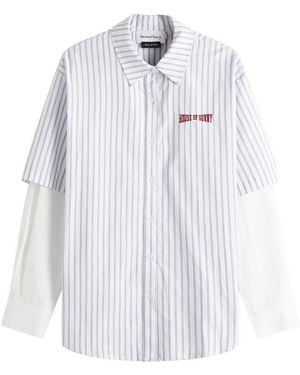 House Of Sunny Pinstripe Double Layered Shirt - White