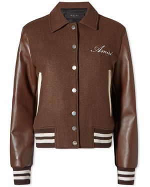 Amiri Bones Varsity Jacket - Brown