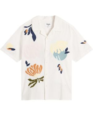 Wax London Didcot Chunky Stitch Flower Vacation Shirt - White