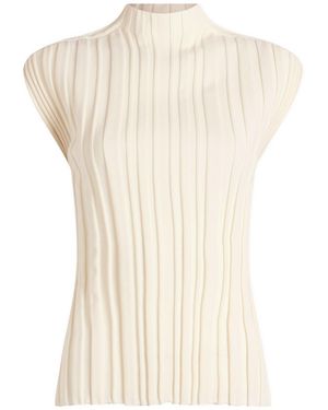 Pleats Please Issey Miyake Women's Short Sleeved Shirt White