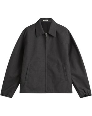 AURALEE Bonded Tropical Wool Zip Blouson - Black