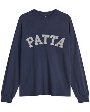 PATTA Arc Logo Mesh Long Sleeve T-Shirt - Blue