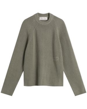 About Blank Rib Mock Neck Crew - Grey