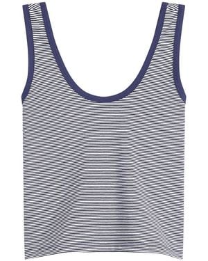 GOOD AMERICAN Super Stretch Ringer Tank - Gray