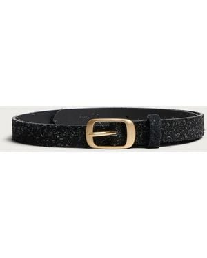 Dime Dress Leather Belt - White
