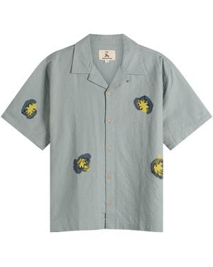 Folk Relaxed Soft Collar Vacation Shirt - Gray