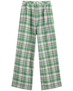 Beams Boy Work Check Easy Pants - Green