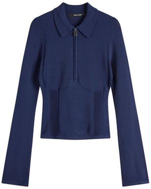 Daily Paper Zip Knit Polo - Blue