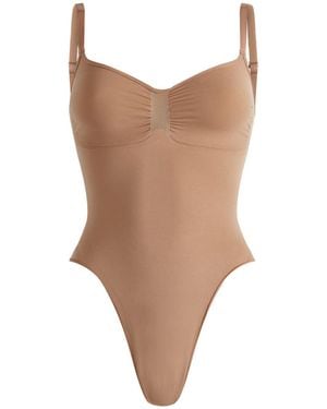 Skims Seamless Sculpt Thong Bodysuit - Brown