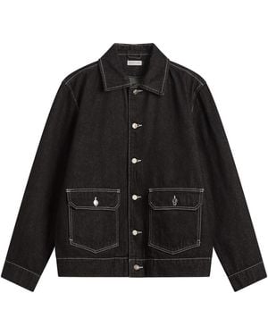 Pop Trading Co. Full Button Denim Jacket - Black