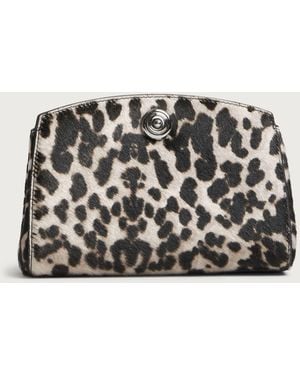 Liffner Pushlock Haircalf Clutch Bag - Black