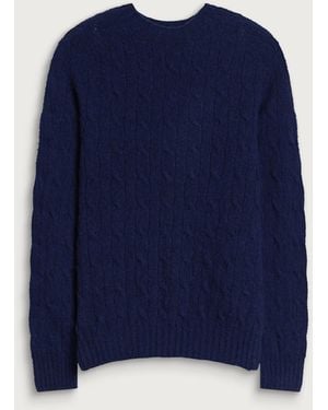 Barbour Scottish Made Cable Crew - Blue